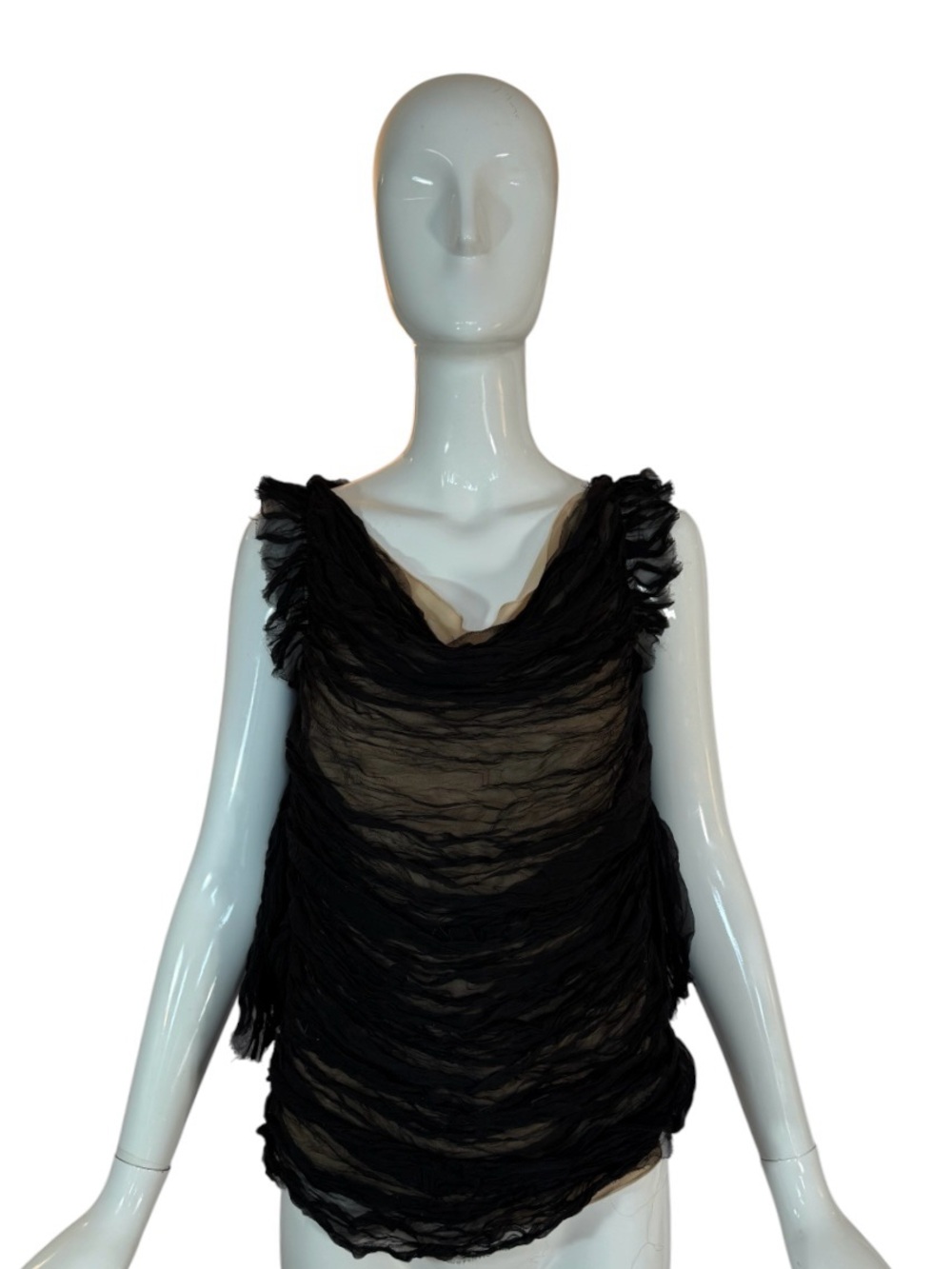 Rare Alexander McQueen Distressed Silk Open Back Top | Archive 2000s